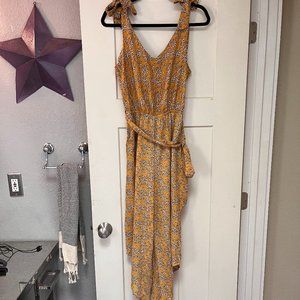 NWOT yellow floral jumpsuit